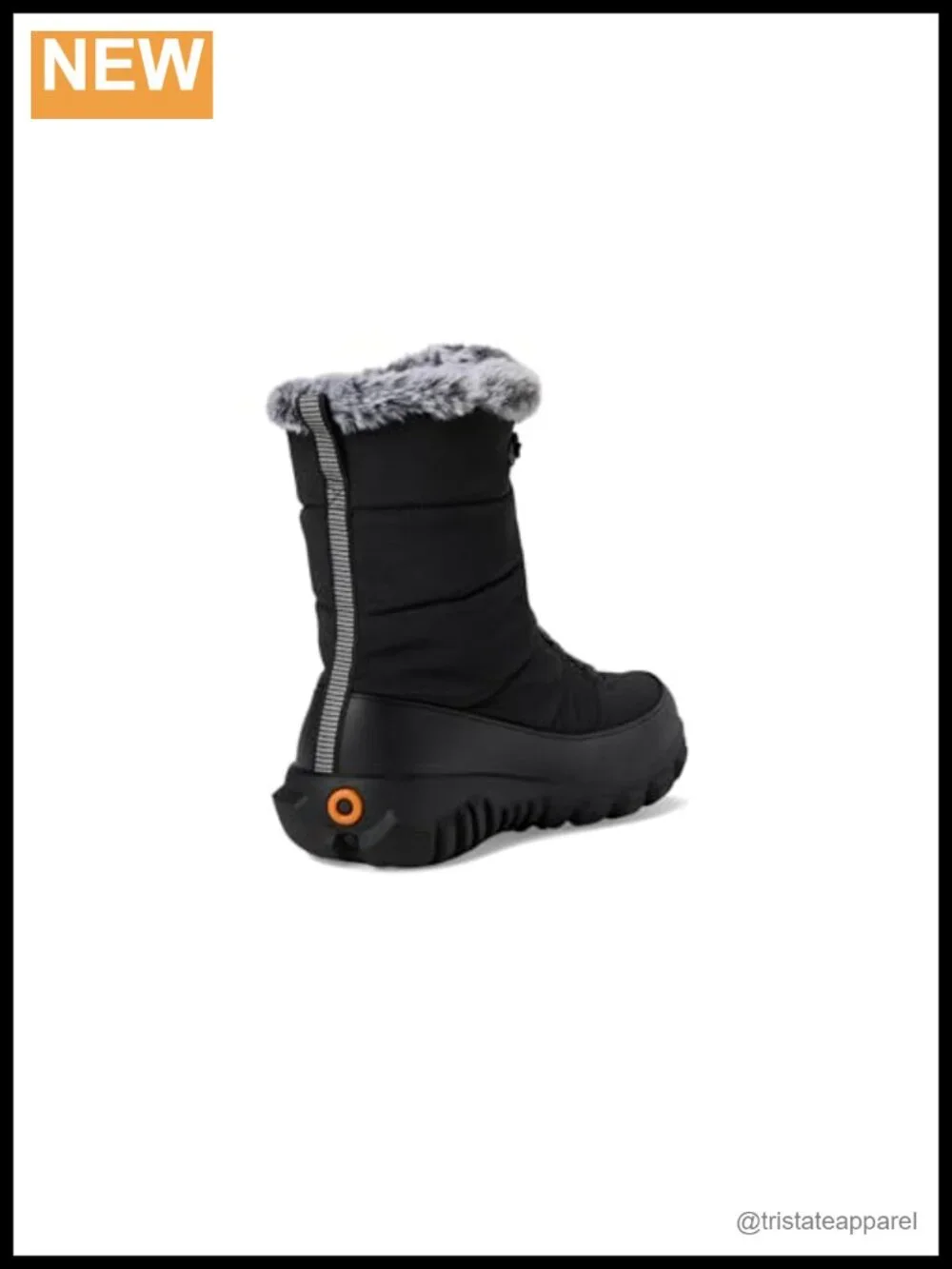 Waterproof Snow Boots Mid-Calf with Faux Fur Trim Lace-Up Slip-Resistant Quilted